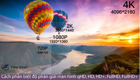 Cách phân biệt độ phân giải màn hình qHD, HD, HD+, FullHD, FullHD+, 2K, 2K+, 4K, Ultra HD,...