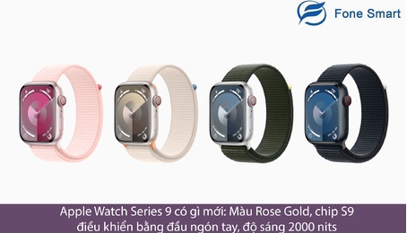 Apple Watch Series 9 có gì mới: Màu Rose Gold, chip S9, điều khiển bằng đầu ngón tay, độ sáng 2000 nits