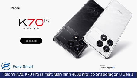 Redmi K70, K70 Pro ra mắt: Màn hình 4000 nits, có Snapdragon 8 Gen 3, sạc nhanh 120W giá từ 8,5 triệu