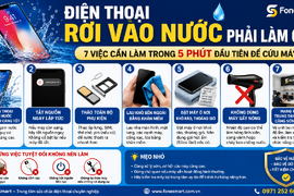 Điện thoại rơi vào nước phải làm gì? 7 việc cần làm trong 5 phút đầu tiên để cứu máy