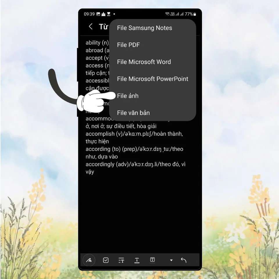 Cách đổi file ghi chú thành file ảnh trên điện thoại Samsung dễ dàng, nhanh chóng 3