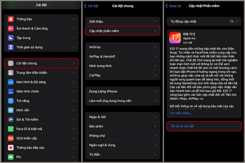 Hướng dẫn chi tiết cách cập nhật iOS 17.2