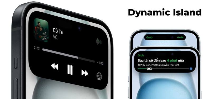 Màn hình Dynamic Island trên iPhone 15 và iPhone 15 Pro