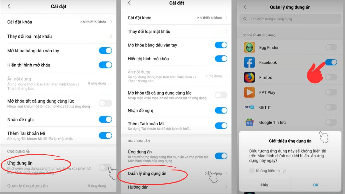 cách Ẩn ứng dụng trên điện thoại Xiaomi MIUI 10,11 bước 3