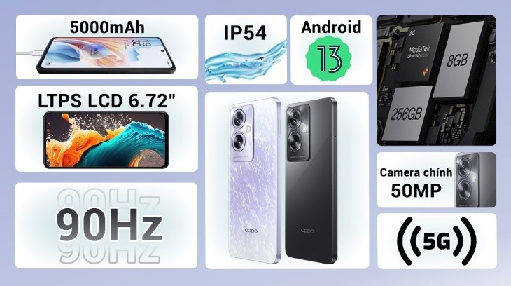 Điện thoại OPPO A79 sở hữu thông số kỹ thuật ấn tượng, với mức giá chỉ 7.990.000đ (cập nhật đến tháng 01/2024)